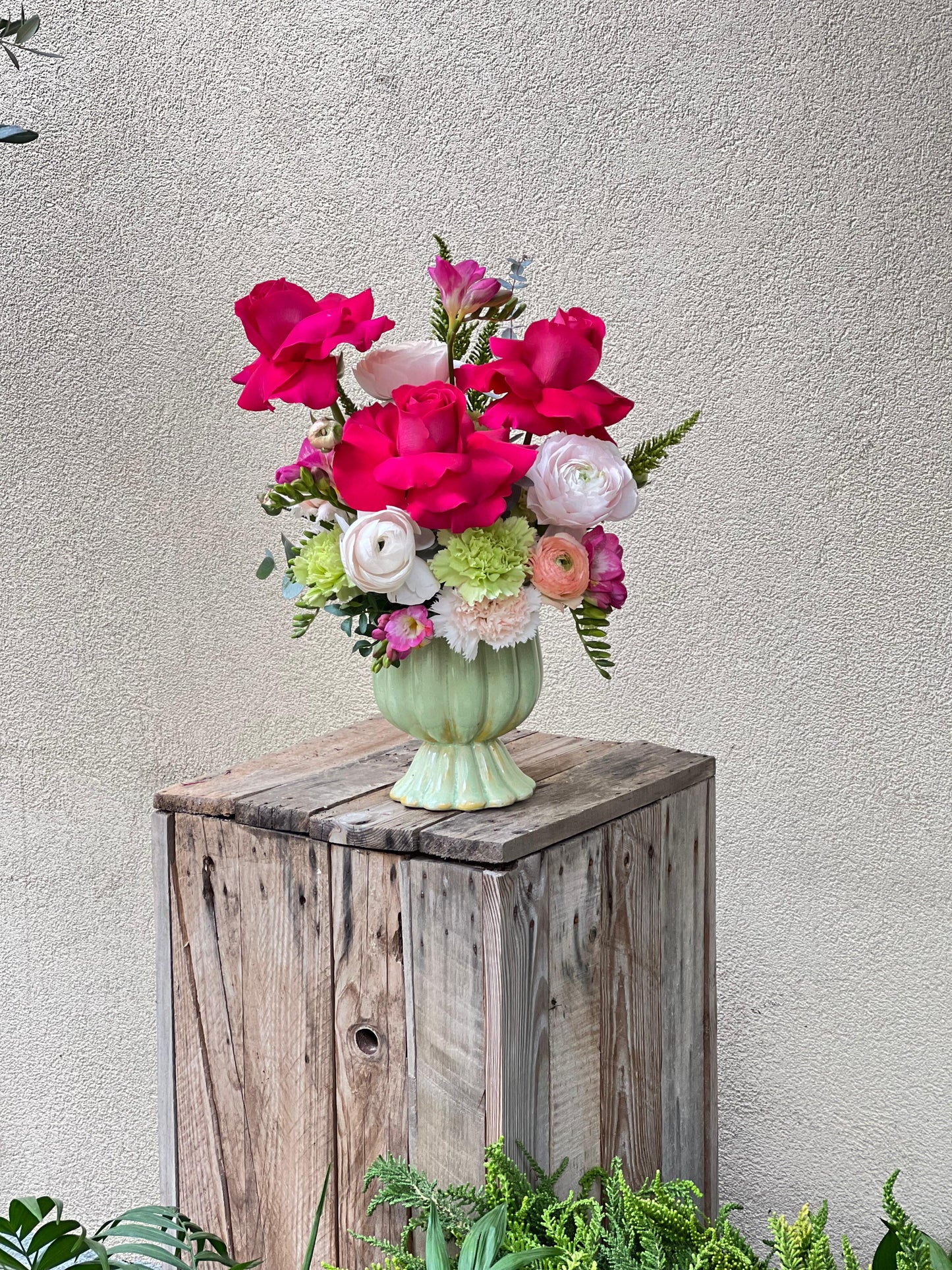 💖 Composizione "Zia Rosa" (Vaso in ceramica incluso) - I fiori di Paesaggi