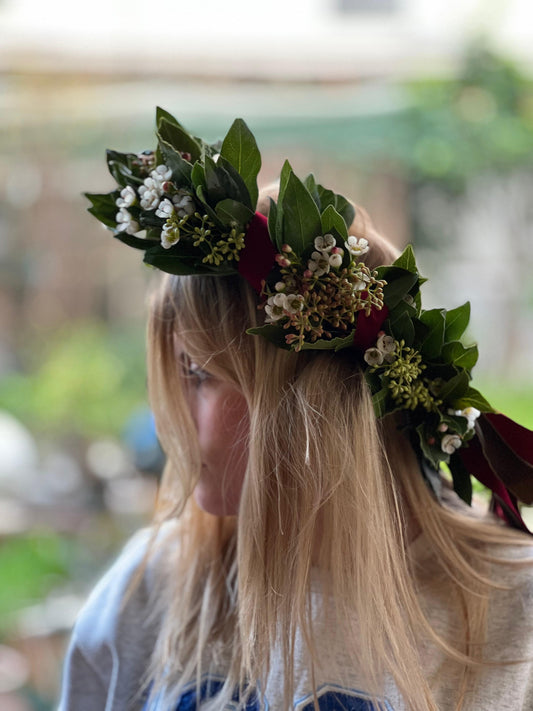 🎓 Corona d'alloro "Eccellenza" (Fatta a mano) - I fiori di Paesaggi