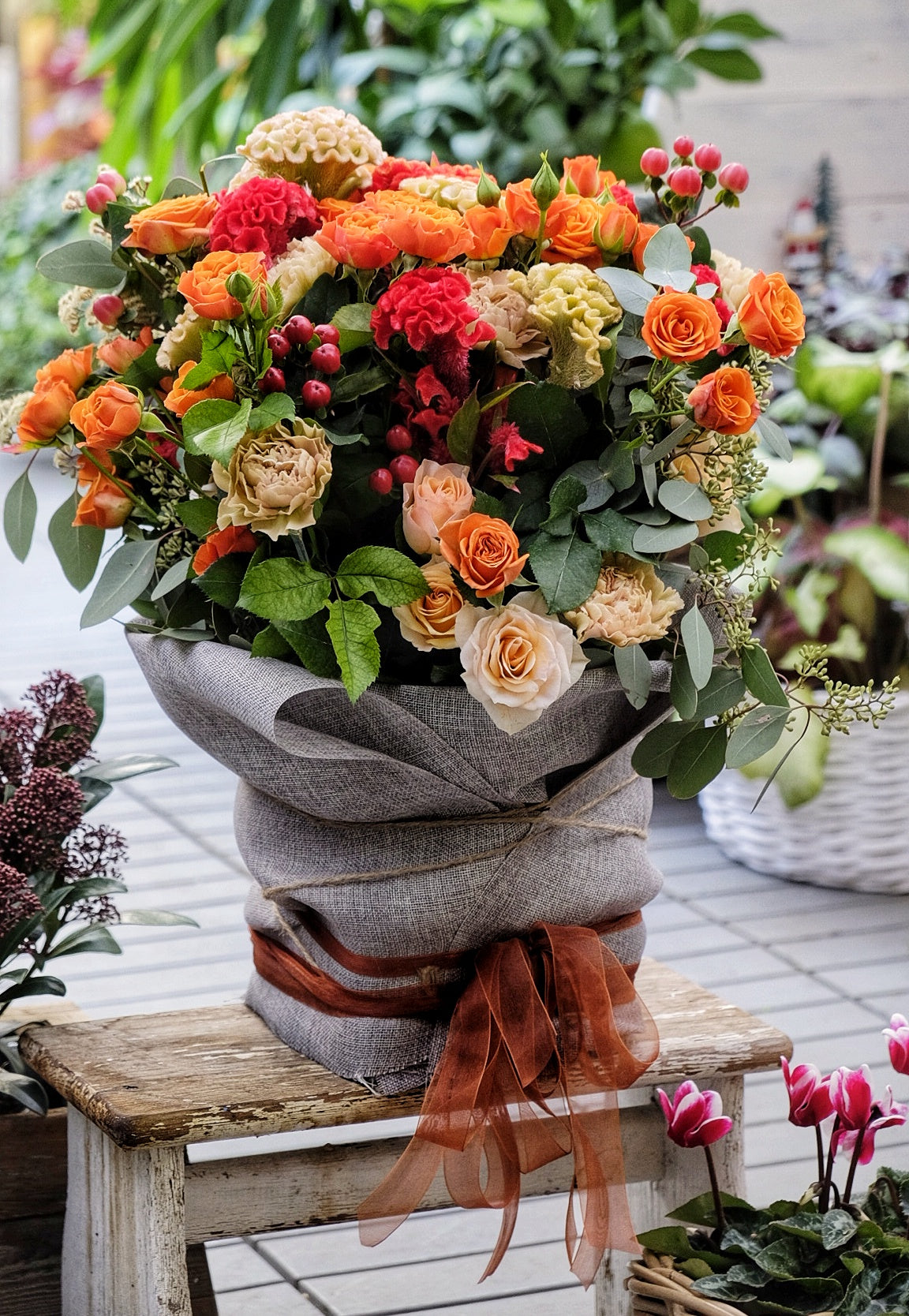 Sushi fiori arancio e pesca. - I fiori di Paesaggi