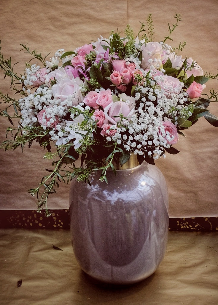 Bouquet di Rose con vaso - I fiori di Paesaggi