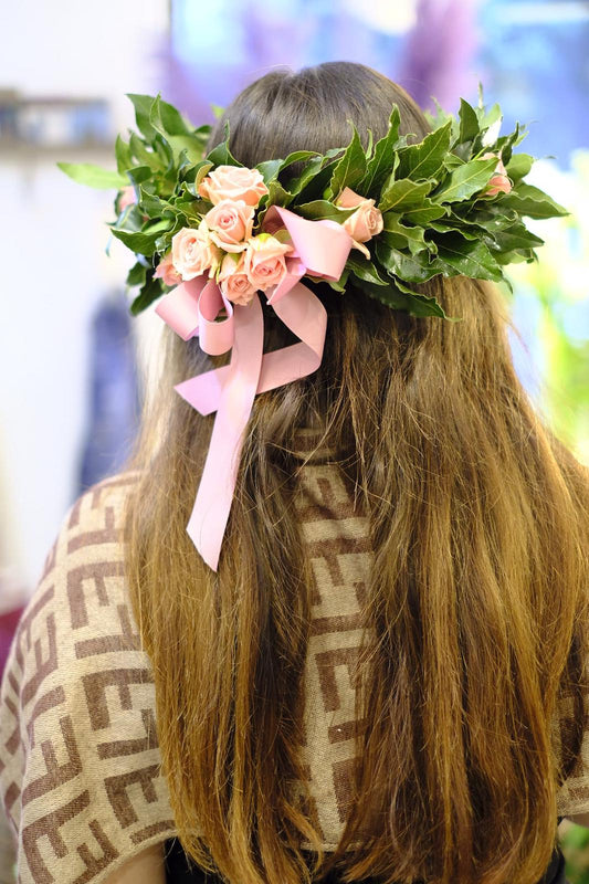 Coroncina di laurea roselline rosa - I fiori di Paesaggi